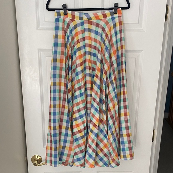 Anthropologie Dresses & Skirts - Anthropologie Multicolor Plaid A-Line Circle Skirt